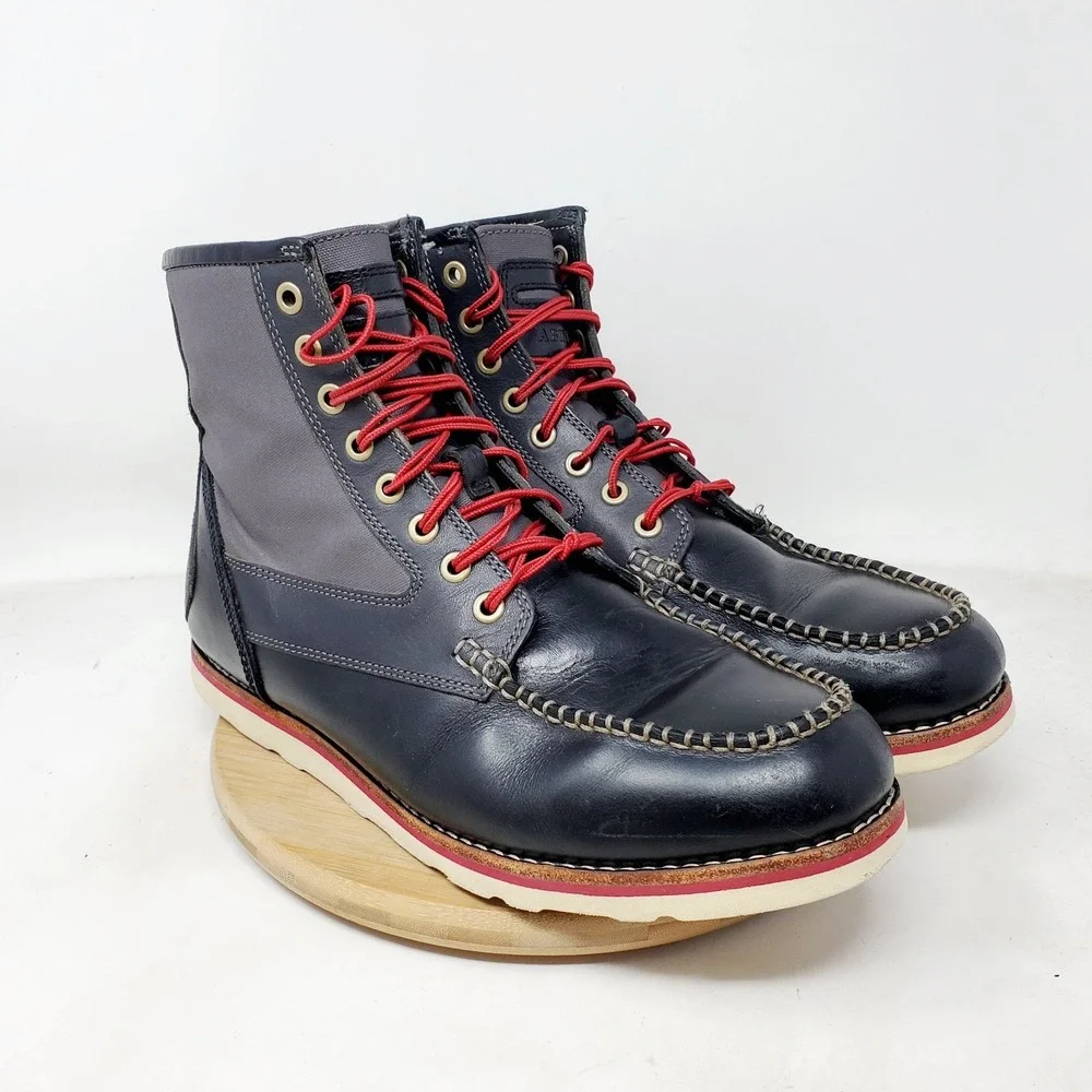 Timberland Abington Haley Boots Mens 9.5 W WIDE Leather Lace Up‎ Vibram Shoes